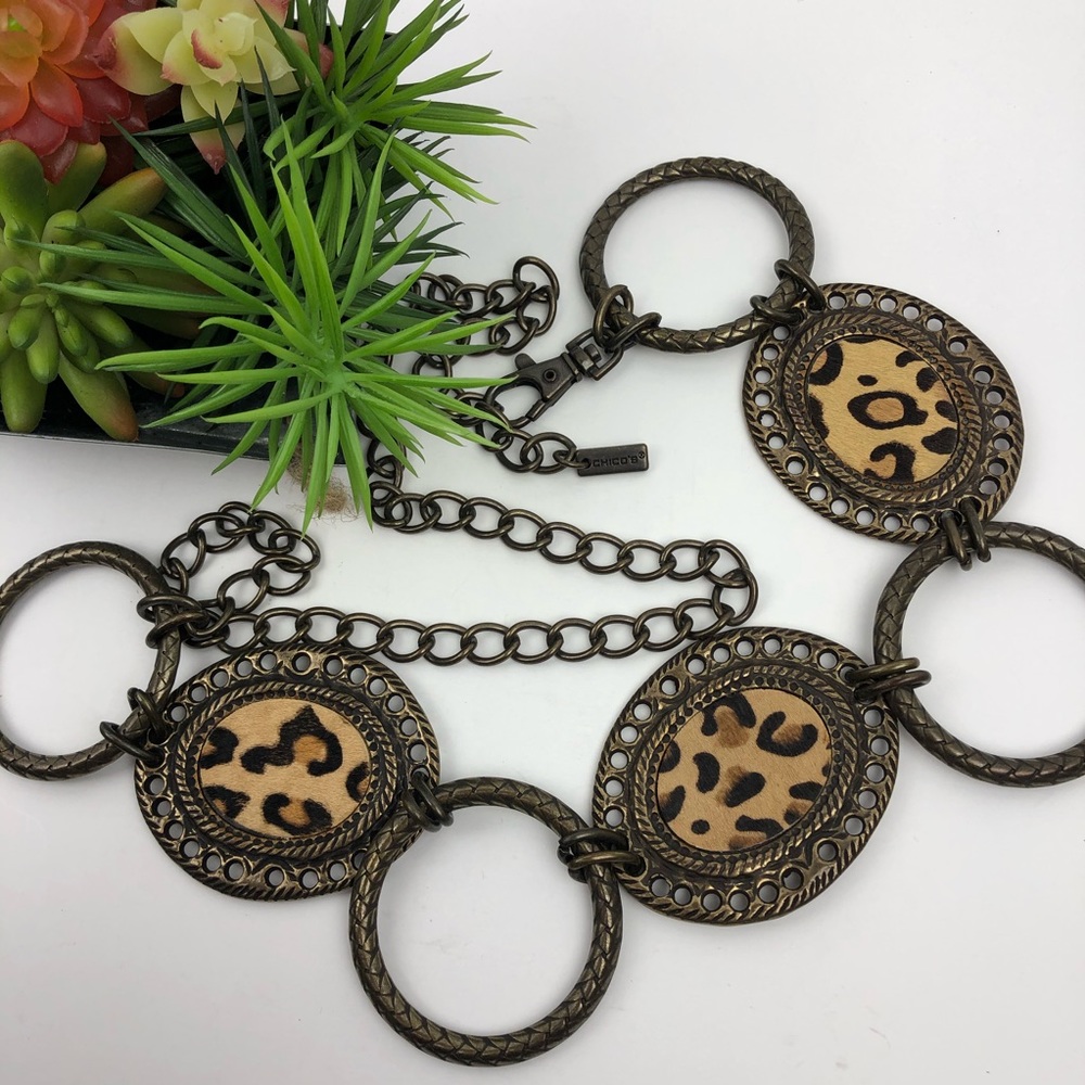Chico’s Leopard Print Statement Belt